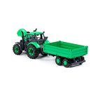 Трактор «Прогресс» с бортовым прицепом, инерционный, цвет зелёный - фото 3595273