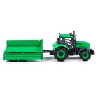 Трактор «Прогресс» с бортовым прицепом, инерционный, цвет зелёный - фото 3595275