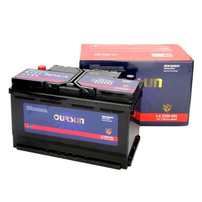 Автомобильный аккумулятор OURSUN DIN L4, 80 Ah, 710 A, 312×173×190, обратная полярность