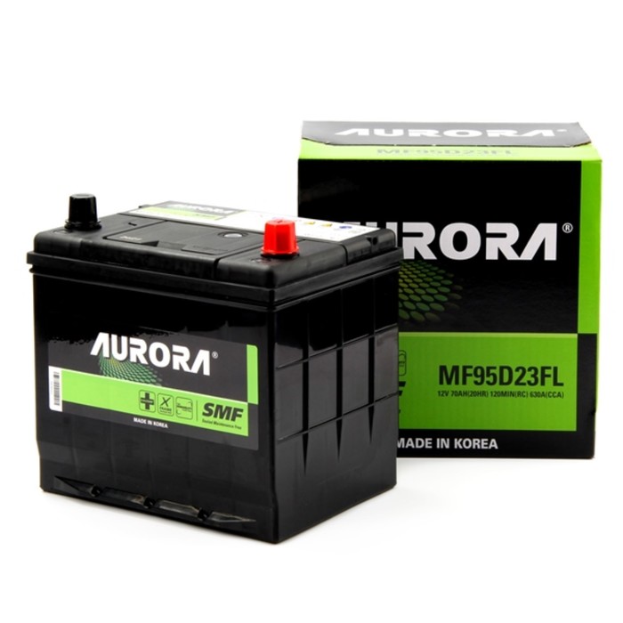 Аккумулятор AURORA JIS MF-95D23FL, 70 Ah, 630 A, 230x172x220, обратная полярность