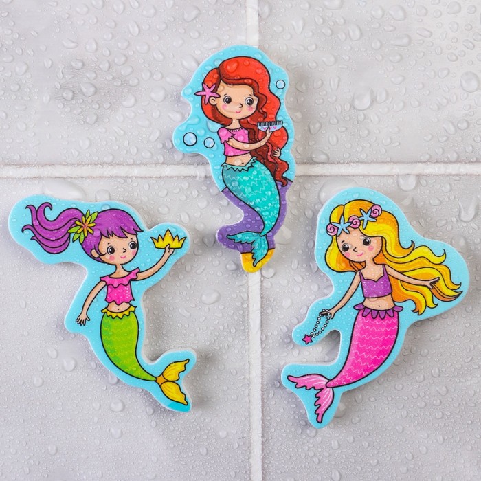 Набор для игры в ванне «Рыбалка: Русалочки», сачок, мягкий пазл 58758