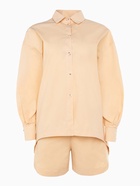 Костюм женский (рубашка, шорты) MINAKU: Oversize цвет бежевый, размер 42 - Фото 14