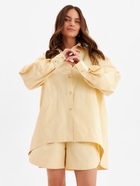 Костюм женский: рубашка, шорты, MINAKU: Oversize, бежевый, размер 42 - Фото 7