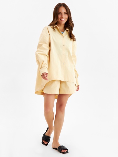 Костюм женский (рубашка, шорты) MINAKU: Oversize цвет бежевый, размер 48