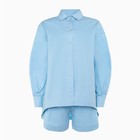 Костюм женский (рубашка, шорты) MINAKU: Oversize, голубой, размер 44 - Фото 8