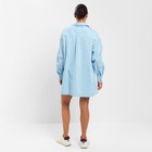 Костюм женский (рубашка, шорты) MINAKU: Oversize цвет голубой, размер 48 - Фото 4
