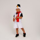 Карнавальный костюм Снеговик меховой,шорты,жилет,шарф,шапка с ведром,р-р32,р122-128. - Фото 1
