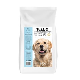 Сухой корм TAKK для собак средних пород с чувствительным пищеварением, телятина/рис, 15 кг