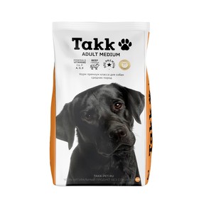 Сухой корм TAKK для собак средних пород, говядина, 2 кг