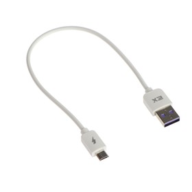 Кабель Exployd EX-K-1388, microUSB - USB, 2.4 А, 0.25 м, силиконовая оплетка, белый 9393029