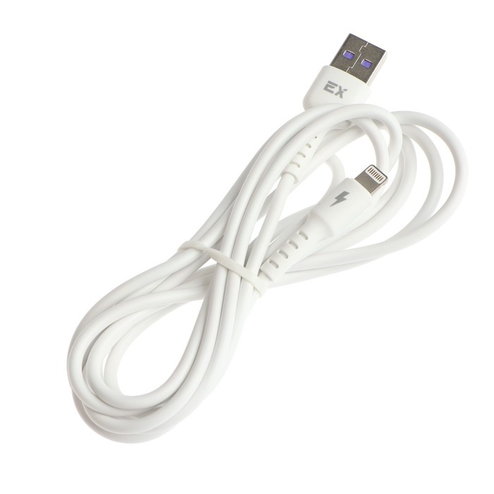 Кабель Exployd EX-K-1384, Lightning - USB, 2.4 А, 2 м, силиконовая оплетка, белый - фото 51458539