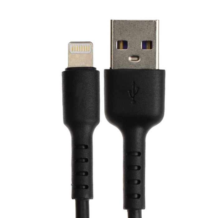 Кабель Exployd EX-K-1383, Lightning - USB, 2.4 А, 2 м, силиконовая оплетка, черный - фото 51458543