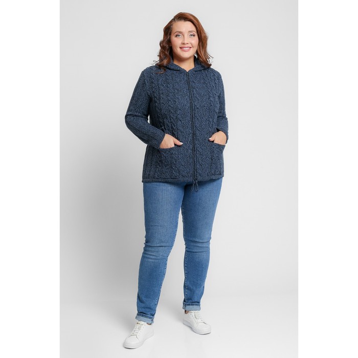 Жакет женский, размер 52, цвет чёрный джинс 58774