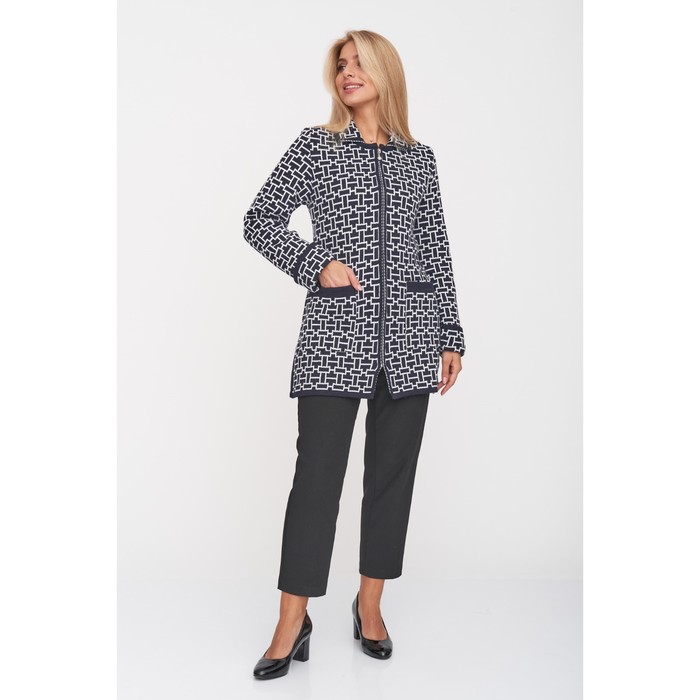 Жакет женский, размер 54, цвет сине-белый 58775