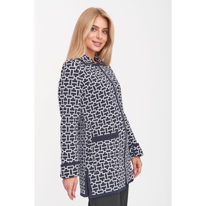 Жакет женский, размер 58, цвет сине-белый 58776