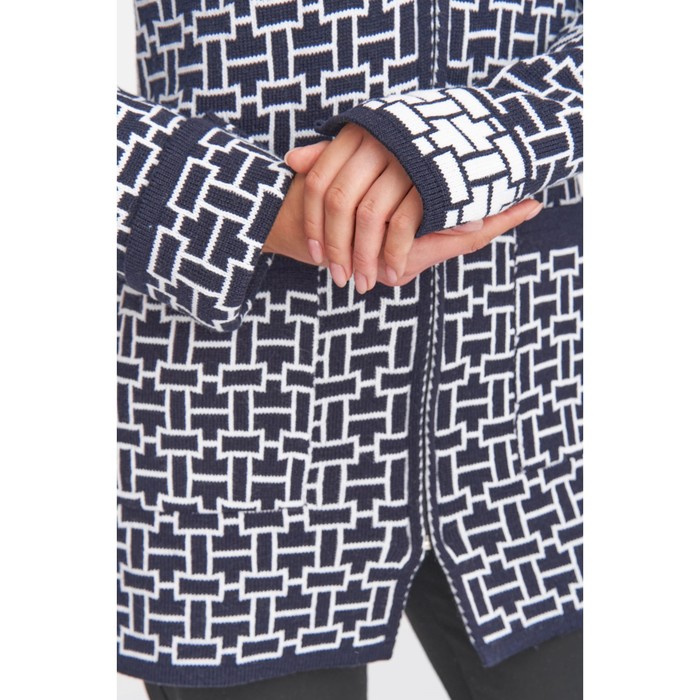 Жакет женский, размер 58, цвет сине-белый 58776