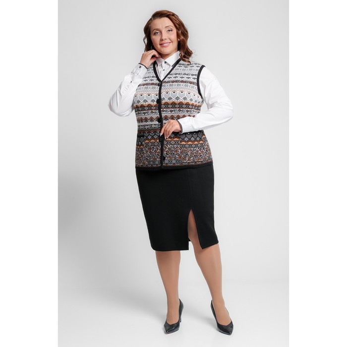 Жилет женский, размер 62, цвет коричневый микс 58780