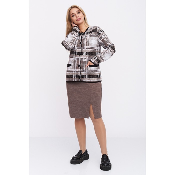 Костюм женский, размер 58, цвет кофейный микс 58782