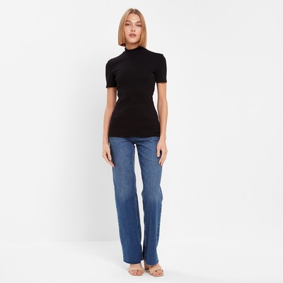 Футболка женская MINAKU SLIM FIT, чёрная, размер 46