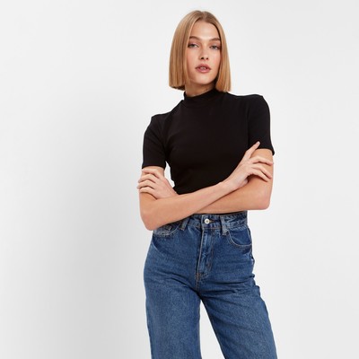 Футболка женская MINAKU SLIM FIT, чёрная, размер 46