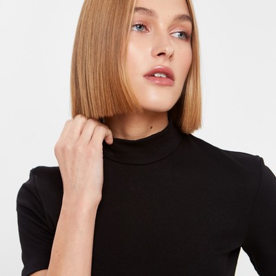 Футболка женская MINAKU SLIM FIT, чёрная, размер 46