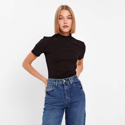 Футболка женская MINAKU SLIM FIT, чёрная, размер 48