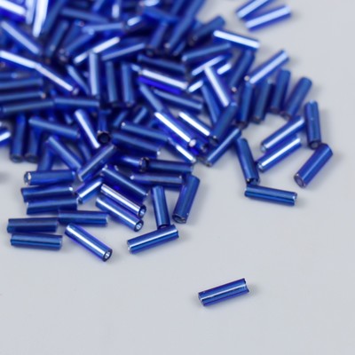 Бисер "Zlatka" стеклярус 10 г, размер 3", 6 мм, №0028 т.синий 93"78550
