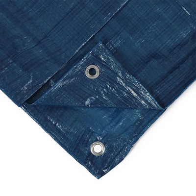 Тент защитный, 4×3 м, плотность 60 г/м², УФ, люверсы шаг 1, тарпаулин, синий