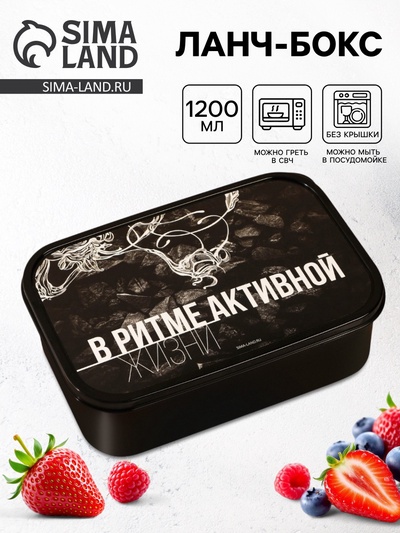 Ланч - бокс прямоугольный «В ритме активной жизни», 1200 мл