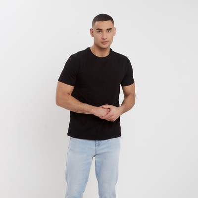 Футболка мужская MINAKU SLIM FIT: чёрная, р-р 42