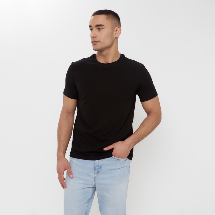 Футболка мужская MINAKU SLIM FIT: чёрная, р-р 46