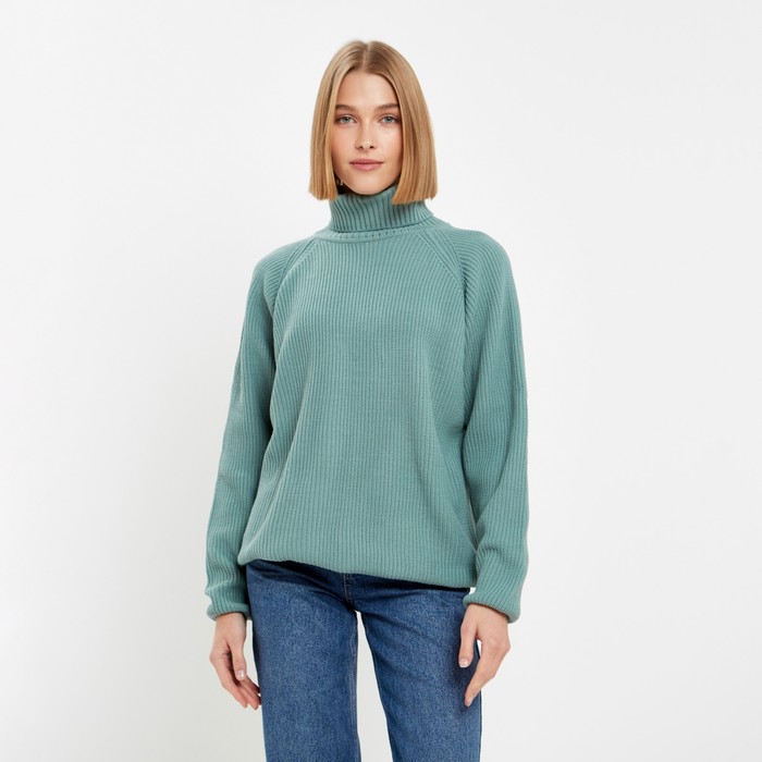 Джемпер женский MINAKU: Casual Collection цвет оливковый, размер 46