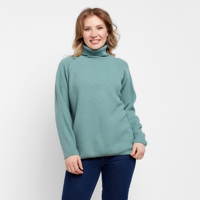 Джемпер женский MINAKU: Casual Collection цвет оливковый, размер 52