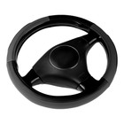 Оплетка на руль Nova Bright экокожа, черная, перфорация, серые вставки, размер М - фото 2420754