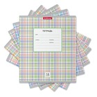 Тетрадь 18 листов в клетку ErichKrause Optima "Новая шотландка", обложка мелованный картон, блок офсет, белизна 100%, МИКС (10 шт) - фото 808915566