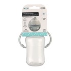 Поильник - непроливайка детский с мягким носиком M&B, 270 мл., с ручками, серый - Фото 4