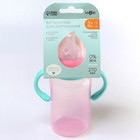 Бутылочка для кормления, широкое горло, 270 мл, с ручками, розовый/бирюзовый - Фото 4