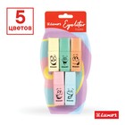Набор маркеров текстовыделителей Luxor Eyeliter Pastel, 5 штук, 5 цветов, 1.0-4.5 мм, чернила на водной основе, европодвес - фото 49743593
