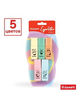Набор маркеров текстовыделителей, Luxor Eyeliter Pastel, 1.0-4.5 мм, 5 цветов, европодвес (комплект 2 шт)