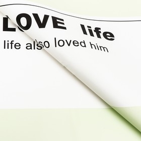 Пленка для цветов "Любовь..", 58?58 см, зелёная (комплект 20 шт)