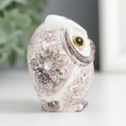 Сувенир полистоун "Совёнок Пухлик" беж с узорами 6,3х7х3,5 см - фото 25533830