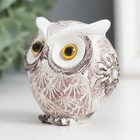 Сувенир полистоун "Совёнок Пухлик" беж с узорами 6,3х7х3,5 см - фото 25533832