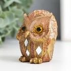 Фигурка полистоун «Совёнок в полосочку с зеркальными вставками», 6.5×5.5×4.5 см - фото 52386033