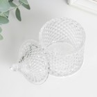 Шкатулка для украшений «Ромбы и купол», стекло прозрачная, 6.2×6.2×10 см - Фото 2