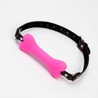 Кляп БДСМ «Косточка», 15×2.5 см, силикон, кожа, розовая - Фото 5