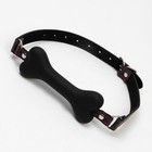 Кляп БДСМ «Косточка», 15×2.5 см, силикон, кожа, черная - Фото 5