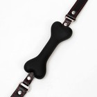 Кляп БДСМ «Косточка», 15×2.5 см, силикон, кожа, черная - Фото 3