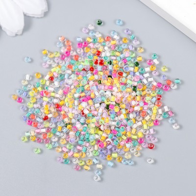 Бисер стекло 12/0 «Прозрачный. Цветная серединка. Цветные», 10 г