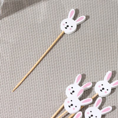 Шпажки Доляна «Пасхальные зайчики», h=12 см, набор 25 шт.