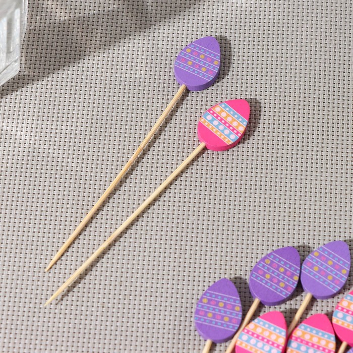 Шпажки Доляна «Пасхальные яйца», h=12 см, набор 25 шт. - Фото 1